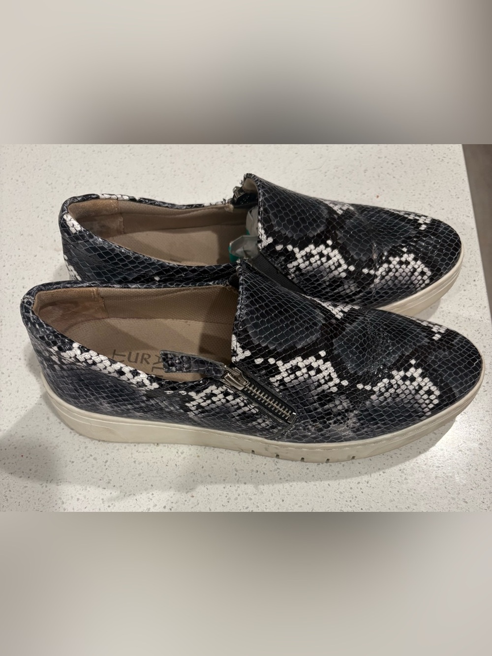 Naturalizer Women's Slip-On Snake-Print Sneakers - Black & White